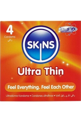 Skins Ultra Thin 4-Pack: Ultra Thin Condoms for Maximum Intimacy and Protection