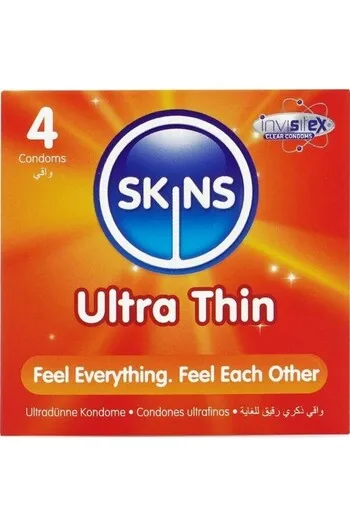 Skins Ultra Thin 4-Pack: Condom Ultra Sottili per Massima Intimità e Protezione