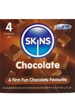 Skins Chocolate Flavor Condoms - 4-Pack | Premium Protection with Taste
