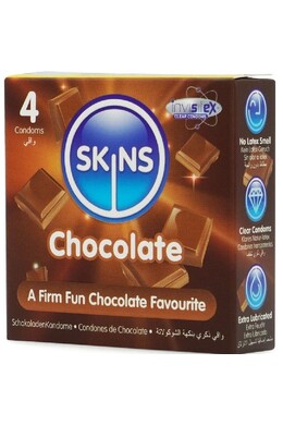 Skins Chocolate Flavor Condoms - 4-Pack | Premium Protection with Taste