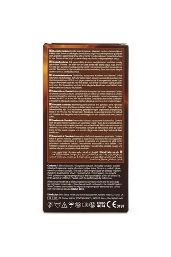 Skins Condom al Cioccolato - Pacchetto da 8 | Protezione Premium con Sapore