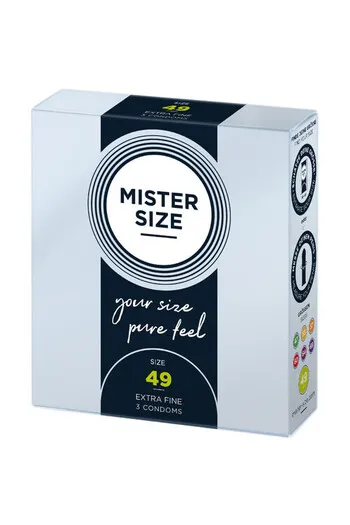 MISTER SIZE 49 - Preservativo Ultra Sottile per Sensibilità Massima | Taglia 49mm