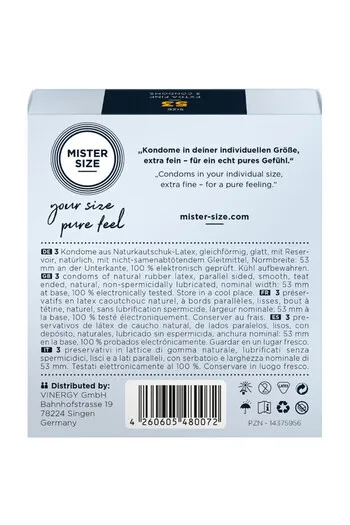 MISTER SIZE 53 - Custom-Fit Condoms for Intense & Secure Sex