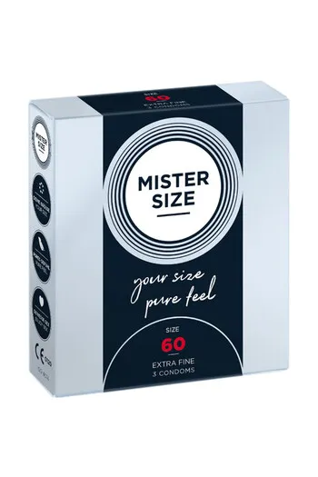 MISTER SIZE 60: Preservativi Ultra Sottili con Adattamento Perfetto per Massimo Piacere