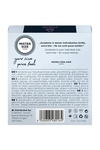 MISTER SIZE 64: Il Preservativo con Taglia Personale per Massimo Piacere e Sicurezza
