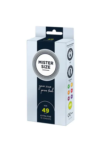 MISTER SIZE 49 - Ultra Thin Condom for Sensitive Penis | Individual Size