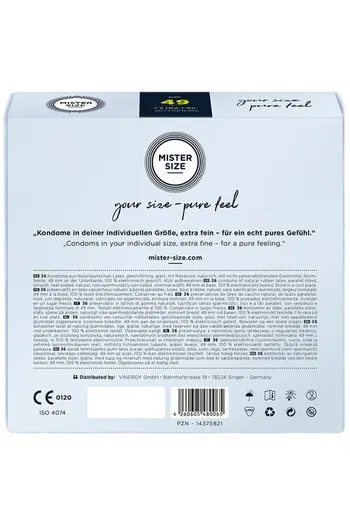 MISTER SIZE 49 - Ultra Thin Condom for Sensitive Penis | Perfect Fit