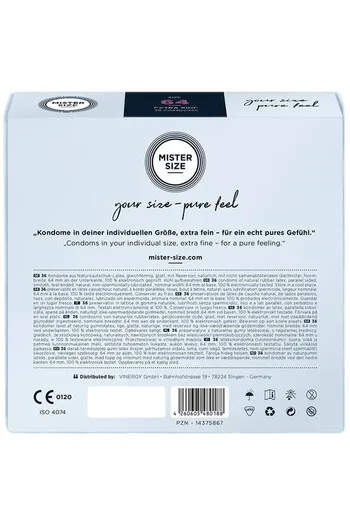 MISTER SIZE 64 - Personal Size Condom for Maximum Pleasure and Safety