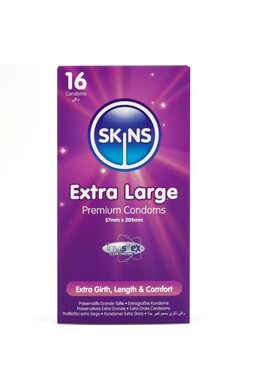 Skins Extra Large 16-Pack: Premium XL Condoms for Maximum Comfort and Protection