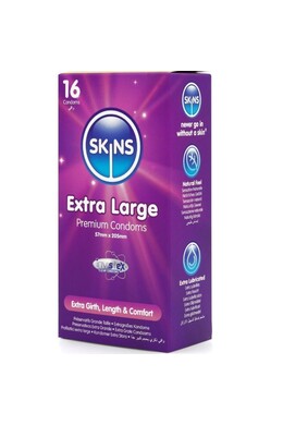 Skins Extra Large 16-Pack: Premium XL Condoms for Maximum Comfort and Protection