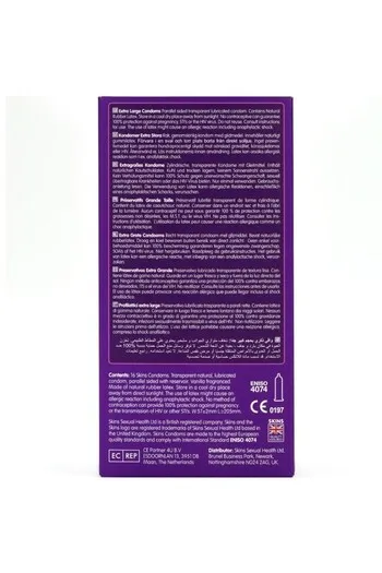 Skins Extra Large 16-Pack: Preservativi XL Premium per Massimo Comfort e Sicurezza