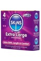 Skins Extra Large 4-Pack: XL Condoms for Maximum Comfort and Safety