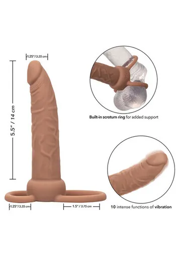 CALEXOTICS - PERFORMANCE MAXX RICARICABILE DOPPIO PENETRATORE MARRONE PELLE