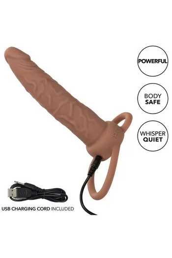 CALEXOTICS - PERFORMANCE MAXX RICARICABILE DOPPIO PENETRATORE MARRONE PELLE