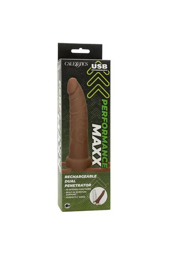 CALEXOTICS - PERFORMANCE MAXX RICARICABILE DOPPIO PENETRATORE MARRONE PELLE