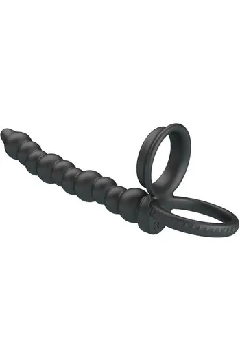 PRETTY LOVE - DILLION ANELLO PER IL PENE A DOPPIA PENETRAZIONE NERO