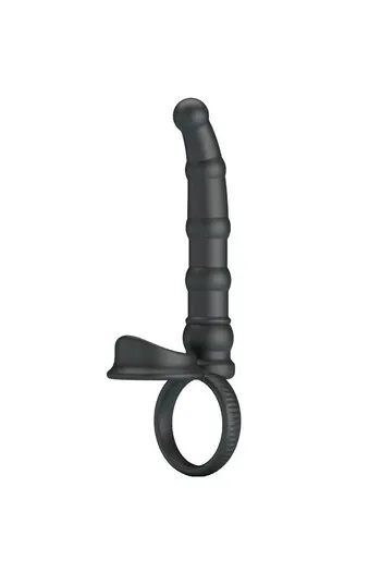 PRETTY LOVE - TATUM ANELLO PER PENE VIBRANTE CON TAPPO 10 VIBRAZIONI NERO