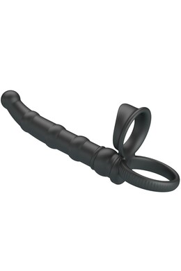 PRETTY LOVE - TATUM ANELLO PER PENE VIBRANTE CON TAPPO 10 VIBRAZIONI NERO