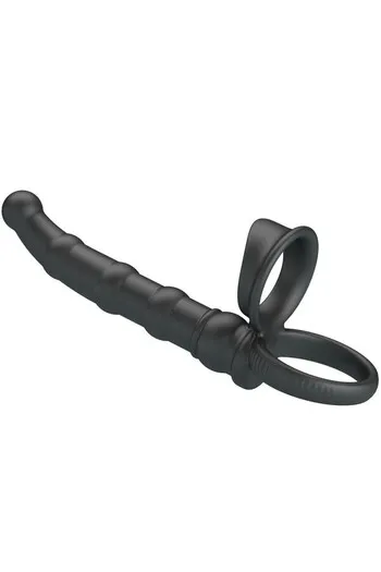 PRETTY LOVE - TATUM ANELLO PER PENE VIBRANTE CON TAPPO 10 VIBRAZIONI NERO