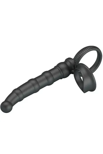 PRETTY LOVE - TATUM ANELLO PER PENE VIBRANTE CON TAPPO 10 VIBRAZIONI NERO