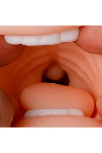 Mouth-shaped masturbator with suction and vibration