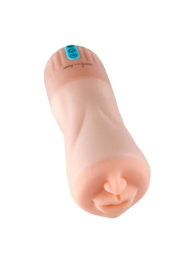 Mouth-shaped masturbator with suction and vibration