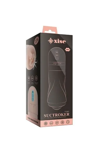 Mouth-shaped masturbator with suction and vibration