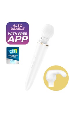 Satisfyer Double Wand-er: App-Controlled Massager with 2 Interchangeable Heads