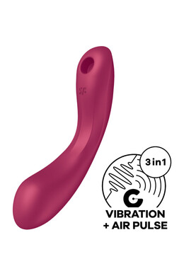 Curvy Trinity 1: 3-in-1 Air Pulse Clitoral Stimulator & G-Spot Vibrator