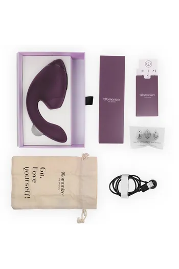 WOMANIZER - DUO NEXT STIMOLATORE DOPPIO CLITORIDEO E PUNTO G VIOLA SCURO