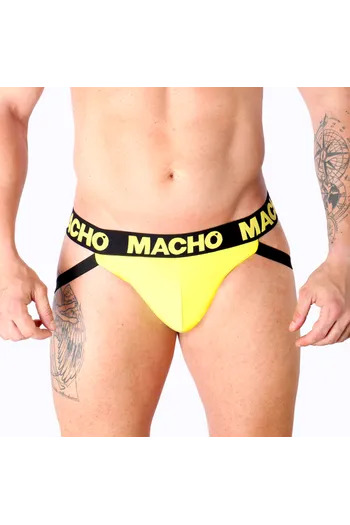 Jockstrap Giallo Lycra con Retro Aperto - Intimo Maschile Stiloso e Comodo