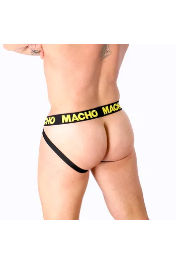 Jockstrap Giallo Lycra con Retro Aperto - Intimo Maschile Stiloso e Comodo