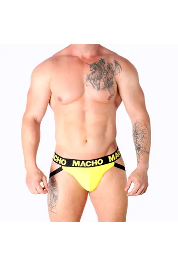 Jockstrap Giallo Lycra con Retro Aperto - Intimo Maschile Stiloso e Comodo