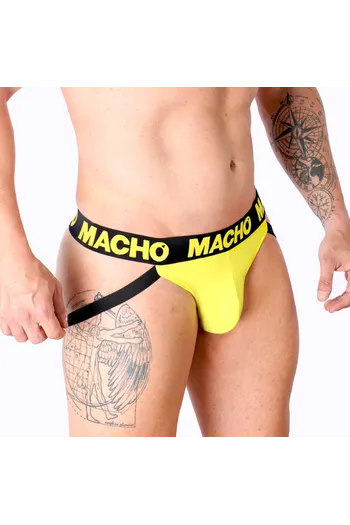 Jockstrap Giallo Lycra con Retro Aperto - Intimo Maschile Stiloso e Comodo
