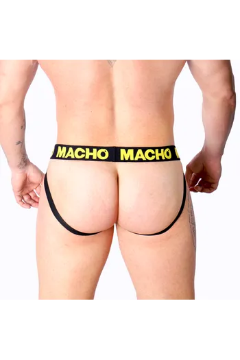 Jockstrap Giallo Lycra con Retro Aperto - Intimo Maschile Stiloso e Comodo