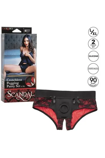Scandal Crotchless Pegging Panty Set () - Realizza le Tue Fantasie Più Audaci