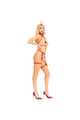 Set 2 Pezzi Teddy con Busto in Pelle Vegana e Borchie - Leg Avenue