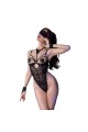 Lace ouvert bodysuit with mask and sensual gloves