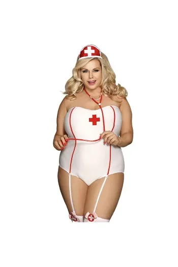 Sexy Off The Shoulder Nurse Costume Teddy