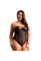 One Piece Metal Strap See Through Underwire Bodysuit