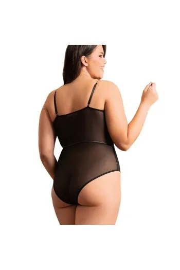 Bodysuit One Piece con Tiranti Metallici e Pannelli Trasparenti