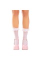 Ankle Socks with Lace Frills and Hearts - Leg Avenue | Elegant Women's Accessory