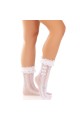 Ankle Socks with Lace Frills and Hearts - Leg Avenue | Elegant Women's Accessory