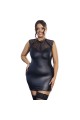 Vestito Lingerie in Pizzo Nero e Pelle - Eleganza Sensuale