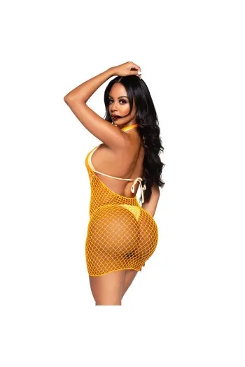 Twisted Mesh Halter Mini Dress - Bold Elegance & Modern Style | Leg Avenue