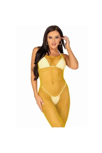 Long Mesh Dress with Open Back - Bohemian Elegance | Leg Avenue