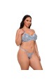 Reggiseno e Slip in Pizzo Floreale Blu Sensuale