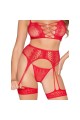 Leg Avenue Polka Dot Mesh Lingerie Set - 3 Piece Sensual Outfit