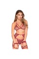 Mesh Top, Thong, and Harness Bondage Set - 4-Piece Sexy Look with Sparkle | Leg Avenue