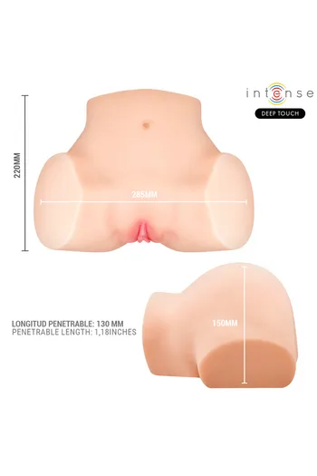 Hyperrealistic masturbator with vibration, suction and heat